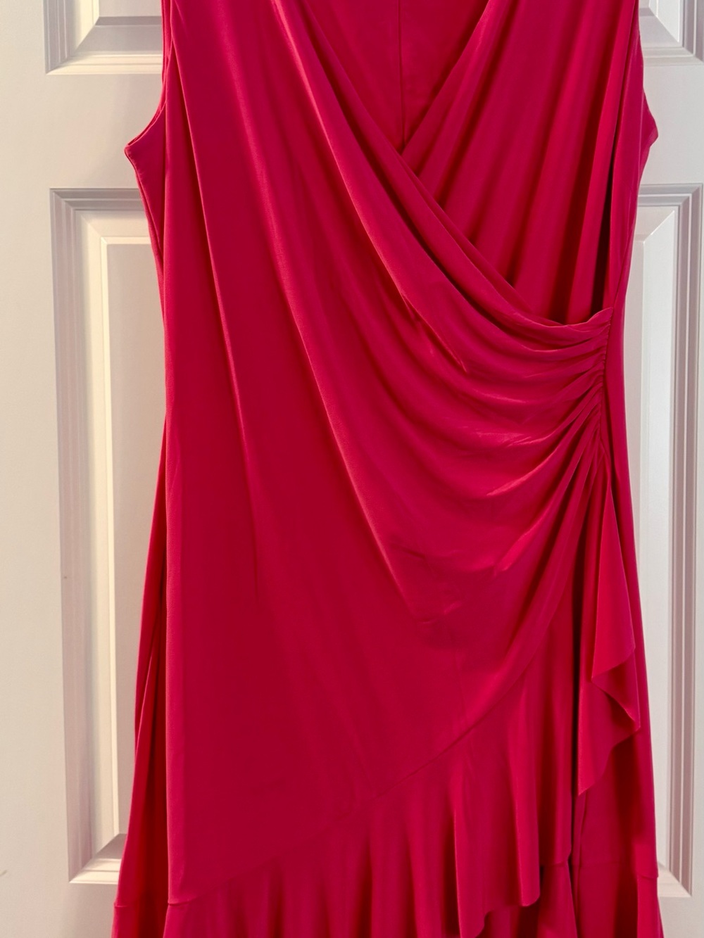 American Living One-Shoulder Draped Fuchsia Dress